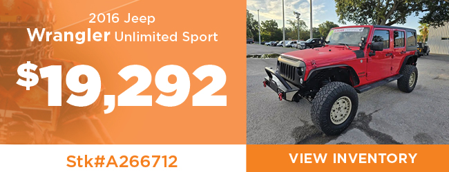 Used 2016 Jeep Wrangler Unlimited Sport
