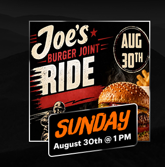 Joes Burger Joint Ride Special Event - Sunday Aug 30th