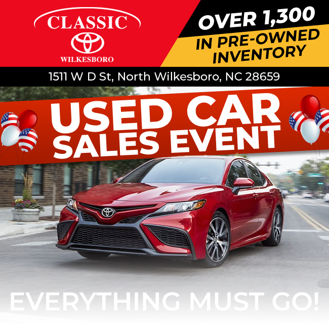 Classic Toyota of Wilkesboro - Used Car sales event - Everything must go