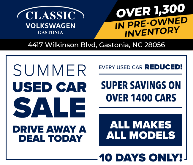 Classic Volkswagen Gastonia Used Car Sales Event - everything must go