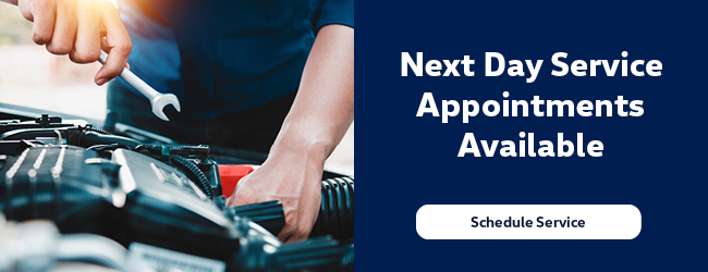 Next day service appointments available - schedule service