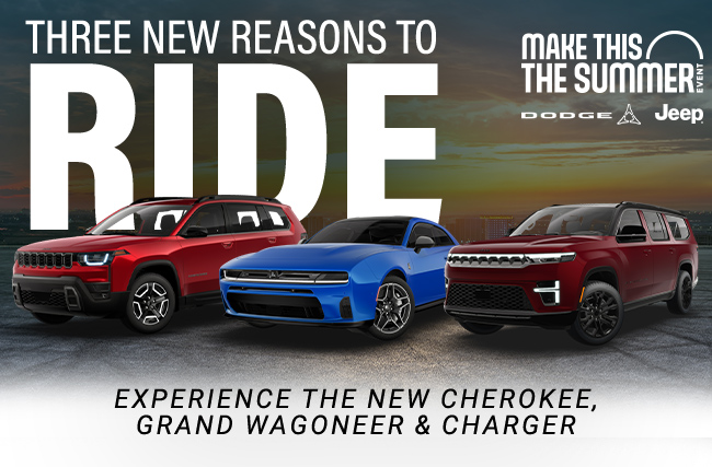 Just arrived - the all new 2026 Cherokee, Grand Wagoneer and Dodge Charger be among the first to own them