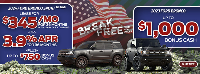 New 2024 Ford Bronco Sport Big Bend and 2024 Ford Bronco offer