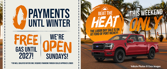 Beat the heat the Labor Day Sale is on at Ford of Port Richey - This weekend only - Were open Sundays