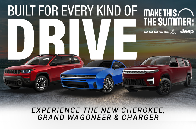 Just arrived - the all new 2026 Cherokee, Grand Wagoneer and Dodge Charger be among the first to own them