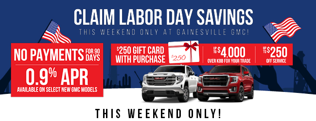 claim Labor Day Savings this weekend only