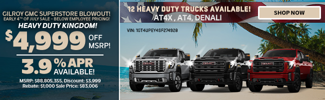 12 heavy duty trucks available - AT4X AT4 and Denali offer