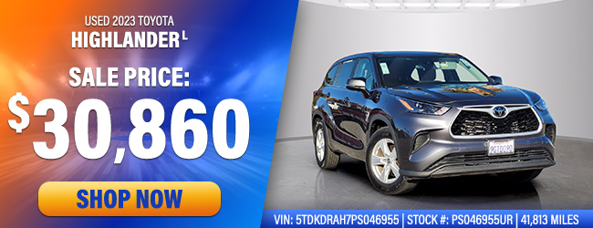preowned Toyota Highlander offer