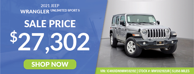 preowned Wrangler offer