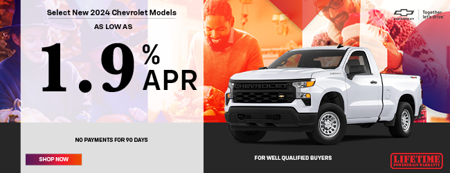 Select new 2024 Chevrolet models APR offer