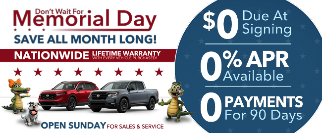 Dont wait for Memorail Day Save all month long