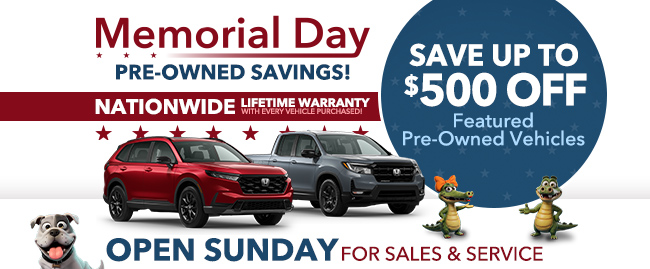 Memorial Day Savings at Honda of Gainesville!