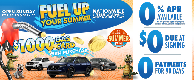 Fuel Up your Summer - Open Sunday for Sales and Service