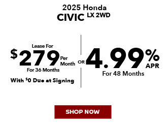 2025 Honda Civic LX 2WD offer