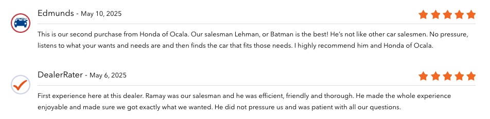 customer reviews
