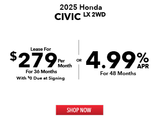 2025 Honda Civic LX 2WD offer