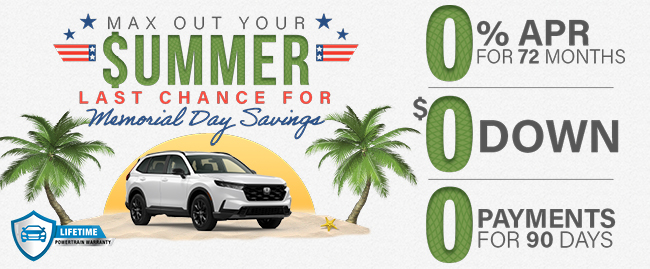 Max out your Summur last chance for Memorail Day Savings