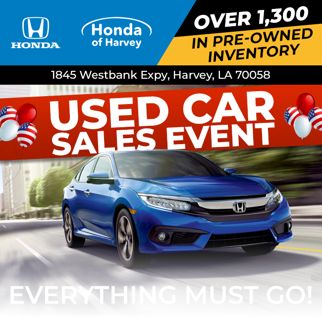 Honda of Harvey - Used Car sales event - Everything must go