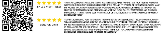 Reviews for Honda of Sarasota