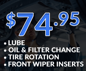 Lube - Oil and filter change - tire rotation - front wiper inserts