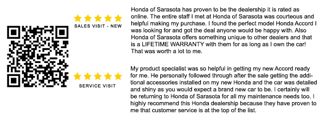 Reviews for Honda of Sarasota