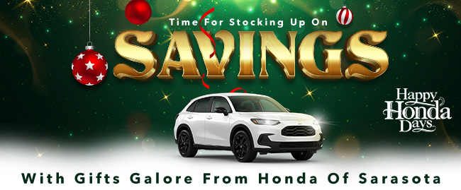 Time for stocking up on savings with gifts galore from Honda of Sarasota