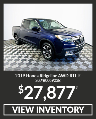 Certified Pre-Owned 	2019	Honda	Ridgeline	AWD RTL-E