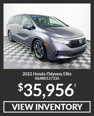 Certified Pre-Owned 	2022	Honda	Odyssey	Elite