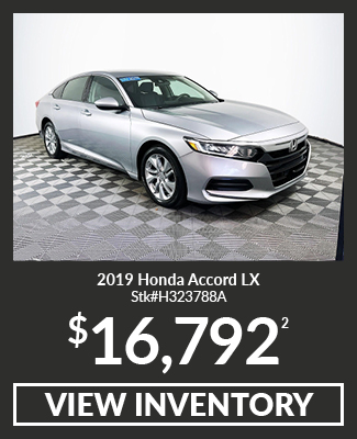 Certified Pre-Owned 	2019	Honda	Accord	LX