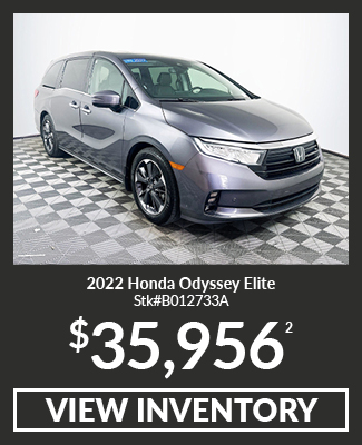 Certified Pre-Owned 	2022	Honda	Odyssey	Elite