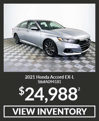 Certified Pre-Owned 	2021	Honda	Accord	EX-L