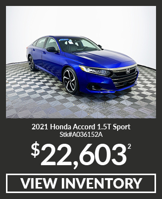 Certified Pre-Owned 	2021	Honda	Accord	1.5T Sport