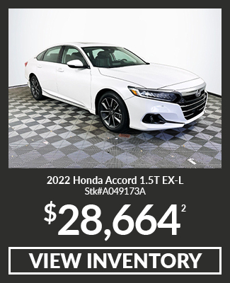 Certified Pre-Owned 	2022	Honda	Accord	1.5T EX-L