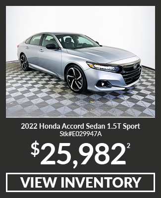 Certified Pre-Owned 	2022	Honda	Accord	Sedan 1.5T Sport