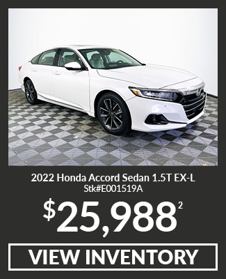 Certified Pre-Owned 	2022	Honda	Accord	Sedan 1.5T EX-L