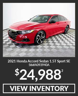 Certified Pre-Owned 	2021	Honda	Accord	Sedan 1.5T Sport SE