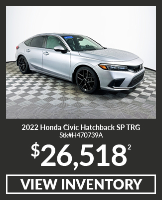 Certified Pre-Owned 	2022	Honda	Civic Hatchback	SP TRG