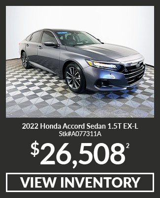 Certified Pre-Owned 	2022	Honda	Accord	Sedan 1.5T EX-L