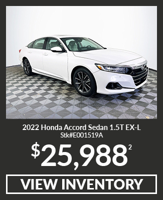 Certified Pre-Owned 	2022	Honda	Accord	Sedan 1.5T EX-L