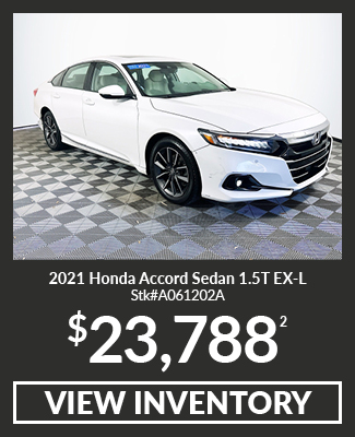 Certified Pre-Owned 	2021	Honda	Accord	Sedan 1.5T EX-L