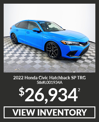 Pre-Owned 	2022	Honda	Civic Hatchback	SP TRG