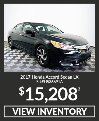 Pre-Owned 	2017	Honda	Accord	Sedan LX