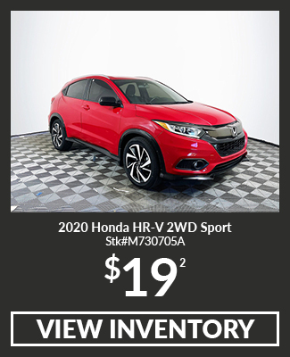 Certified Pre-Owned 	2020	Honda	HR-V	2WD Sport