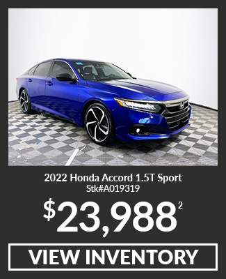 Certified Pre-Owned 	2022	Honda	Accord	1.5T Sport