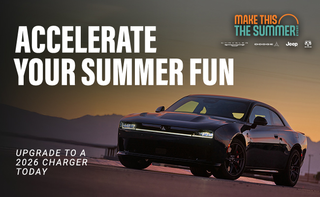 Accelerate your summer fun, the all new Cherokee, Wagoneer & Charger Sales Event