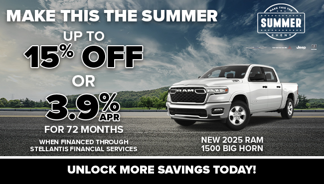 Make this the summer - unlock your savings today - 2025 RAM 1500 Big Horn