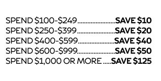 Spend and save service special offer