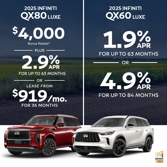 special offer on brand new INFINITI QX60 QX80 LUXE