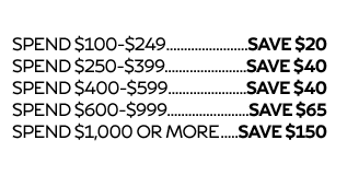 Spend and save service special offer