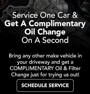 Service one car and get a complimentary oil change on second offer